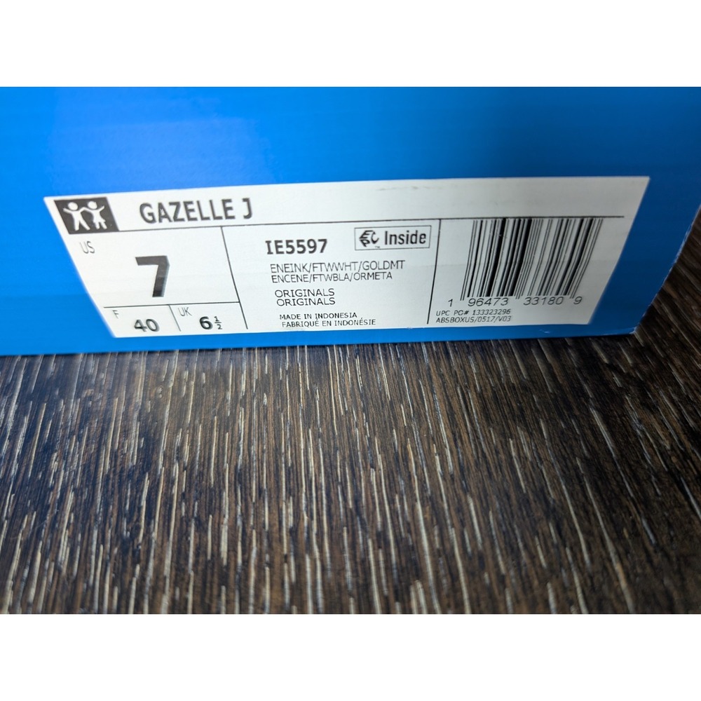 Boys 7 FR 40 Women's 8 Adidas Gazelle Energy Ink Purple Low Top Shoes IE5597 NEW - Picture 4 of 9